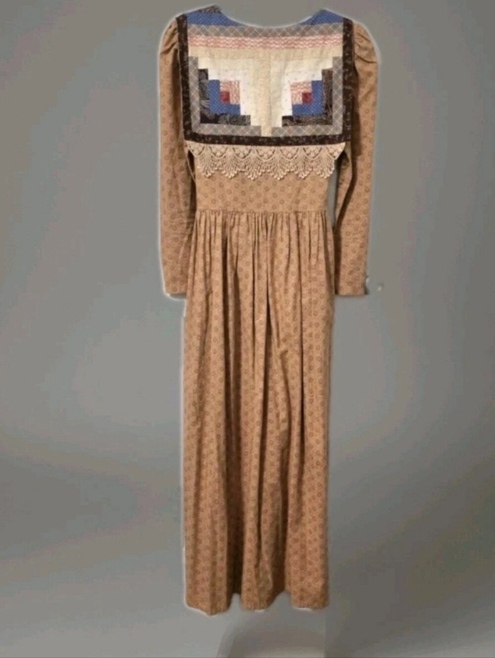Vintage Handmade Prairie Style Quilted Dress